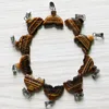 Wholesale 25pcs/lot fubaoying Fashion Natural Stone Color mixing Fishtail shape Pendant for Jewelry Making earring free shipping