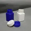 60ml PE plastic bottles square vase white powder solid bottle Refillable Packaging Containers subpackage bottle F20173603