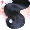 Drottning hårprodukter obearbetade 4 st lot kroppsvåg brasilianska jungfruliga hårförlängningar 12 - 28 tum 100 g/bunt naturlig färg gratis9215881