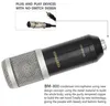 Condensatore professionale Bundle microfono cablato BM800 Microfono Microfono Vocal Registrazione KTV Karaoke Microfono Microfono Mic per computer