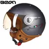 BEON 3/4 Open Face Motorcycle Helmet Chopper Vintage Helmet 110DY Moto Casque Casco motocicleta e Unisex helmets