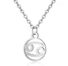 12 Zodiac Signs Pendant Necklaces Stainless Steel Constellation Necklaces Women Fashion Choker New Hot Sale Free Shipping