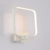 Modern 15W LED Bedroom Wall Lamp Square White Aluminum Frame Mirror Front Creative Stair Corridor Bathroom Light Sconces