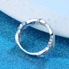 Drop Verzending Luxe Sieraden 925 Sterling Zilver 5A Cubic Zirconia CZ Diamond Unieke Eternity Dames Bruiloft Bloem Band Ring voor Lovers'Gift