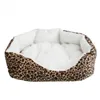 Envío gratis Soft Cotton Pet Dog Puppy Warm Waterloo cama nido con almohadilla de leopardo casas de perro perreras accesorios