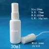 100セット30ml / 1oz HDPE空の白いプラスチック香水びんの詰め替え噴霧器のびん