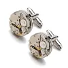 Män Business Watch Movement Cufflinks of Immovable Lepton Steampunk Gear Watch Mechanism Cuff Links for Mens Relojes Gemelos9138111