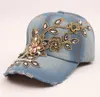 Berretto da baseball da donna Pittura diamante Ricamo Fiore Denim Cappelli snapback Jeans Donna Berretto da donna Cappello da sole estivo da cowboy