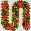 LED Christmas Decorations Rattan Bar Tops Ribbon Christmas Home Decoration Garland Christmas Tree Ornaments Green Rattan 2.7m WX9-1048