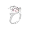 {Cage Ring} Kan openen en vasthouden 8mm Pearl Crystal Gem Bead Cage Ring Montage 18kgp Verstelbare Maat Turtle Ring2828