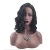 Factory direct cheap sale black natural wave heat resistant malaysian hair synthetic lace front wig short wigs for black women