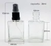 12 SZTUK 1OZ Perfumy / Atomizer Kolonii Pusta Refillable Szklana Butelka Czarny Sabotaż Evident Opryskiwacz 30ml