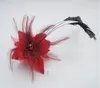 Chiffon Rose Fabric Flower Wedding Corsage Pin Brooch With Feather Wrist Flowers Clothing Accsseries hair Accsseries