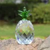 Crystal Gifts Yellow Block Ananas figur Ornament Julförsäljning Feng Shui Festive Party House Desk Deocration Craft Gift