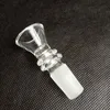 Ciotola di vetro rotonda spessa Bruciatori di olio secco per erbe con manico 3 tipi 14mm 18mm maschio femmina per strumenti per fumatori Accessori Bong in vetro Bolla