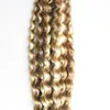 I Tip Hair Extensions Kinky Curly Machine Made Remy Pre Bonded keratin hair extension P18/613 100g 100s