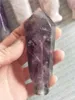 Natural Dream Amethyst Crystal Point Wand Pipe Florite Quartz Gemstone Pipe Healing med 1st Metal Filters