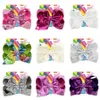 135 Styles Jojo Siwa 20 cm großer Regenbogen Einhorn Signature Haarbogen mit Karten- und Pailletten -Logo Baby -Kinder -Kinder Haarzubehör H1063012