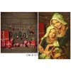 Cenários de fotografia de natal parede de madeira e chão impresso estrelas de ouro apresenta desejos de ano novo família crianças foto fundos
