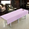 Cotton Massage Table Cloth Bed Cover Sheet Beauty Salon Spa Bed Cover Sheet with Face Hole Pure Color zk30