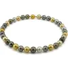 9-10 mm mehrfarbige Perlenkette aus Weiß-Schwarz-Gold mit 18-Zoll-Goldverschluss
