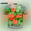 Liasoso 2018 Sommar Loose Fashion Akvarellmålning Blomma Märke Kläder 3D Print Män och Kvinnor Högkvalitativ T-shirt SE1218