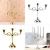 Bougeoirs en métal populaires chauds bougeoir à 5 bras/3 bras décoration de mariage candélabre pièce maîtresse chandelier argent/or