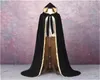 Sammet huva kappa bröllop cape halloween wicca mantel wicca robesleeveless brud wrap cape sjal för brud wraps lång golv lengt2607555