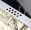 LED Modern Square Crystal Rostfritt stål Ljuskrona LED-lampa taklampor för foajé sovrum LLFA