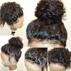 Parrucche piene del merletto dei capelli umani ricci dell'onda d'acqua corta per le donne nere 130 densità pre pizzicata parrucca frontale anteriore 360 12 pollici diva18177762