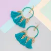 Bohemian Örhängen Tråd Beaded Tassel Fringe Drop Dangle Presenter för Kvinnor Dagliga Smycken 5 Färg