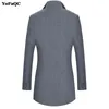 YoFaQC Hot Sale  Mens Wool Jacket Warm Overcoat Men's Woolen Jackets Long Sleeve Outwear Casual Autumn Winter Trench Coat