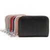 Top layer cow-leather organ bag RFID anti-theft female card clip man card bag multi-function zipper pocket196x