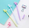 Kawaii Alpaca Gel Ink Pen Candy Color Cute Cartoon Lovely Hairy Sheep 0.38mm Black Writing Penne School Office Student Kids Gift