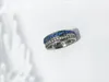 Multicolor Zircon silver/blue Ring Chunky Finger Bling Hip Hop Ring Size 7/8/9/10/11 stainless Steel Rings