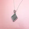 Free shipping 100% 925 Sterling Silver geometrical shape Pendant Silver Chain Necklace Original box for Pandora Gift Jewelry Necklaces