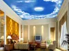 3d fond d'écran personnalisé Accueil Décoration 3d plafond peintures murales wallpapeBleu ciel et nuages ​​blancs plafond papier peint 3d plafond pour chambre d'enfants