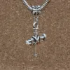 50st / mycket Antiqued Silver Alloy Nail Cross Charm Pendants för smycken gör armband Halsband DIY Tillbehör 20x47mm A-210a