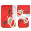 Santa Claus toalettstolmatta matta Juldekoration Tecknad mönster Pad 3 PCSSet vattenabsorption och skidbevis matta tapis de57647158
