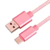 1m 2m 3m braided fabric micro V8 5pin usb data charging cable for samsung for htc for Android phone