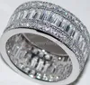 choucong Full Princess cut Stone Diamond 10KT White Gold Filled Engagement Wedding Band Ring Set Sz 5-11 Gift