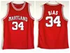 Мужские майки 1985 года Maryland Terps 34 Len Bias College Basketball Jerseys Vintage Northwestern Wildcats High School Сшитые рубашки Черные S-XXL