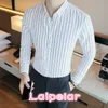 Fábrica direto camisa homens 2018 primavera novo vestido de negócio homens camisas casuais manga longa magro faixa faixa de faixa de faixa de trabalho formal camisa de vestuário formal