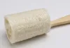 Spazzola da bagno in luffa naturale Esfoliante per la pelle secca Doccia Scrubber per il corpo Body Spa Massaggiatore con manico lungo in legno