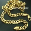 18K Gold Filled Mens Solid Chain Long Ketting Curb Ring Link Sieraden N227