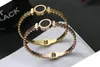 Chiffre romain noir rond en acier inoxydable bracelet mode 18K or Rose bracelet titane acier creux bracelet femme