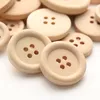 100pcs/lot Mixed Wooden Buttons Natural Color Round 4-Holes Sewing Scrapbooking DIY Buttons Sewing Accessories Wholesale Price