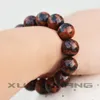 16mm Men Fashion Bracelets Bangles Natural Obsidian Round  Bracelets Leopard Print Red Obsidian Stone Jewelry