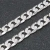 10mm Wide Solid Curb Chain 18K White Gold Filled Classic Style Polished Mens Necklace Jewelry 24 Inches2638