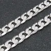 10mm Wide Solid Curb Chain 18K White Gold Filled Classic Style Polished Mens Necklace Jewelry 24 Inches169u